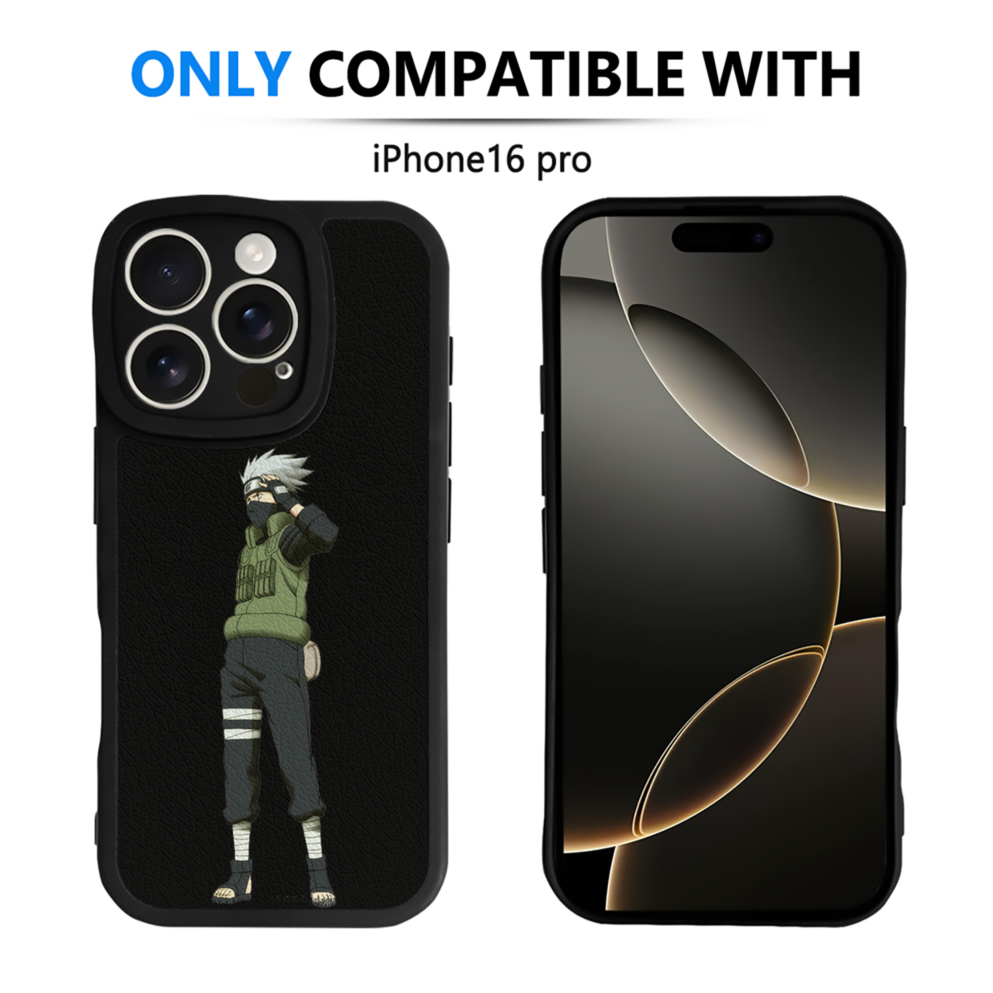 （画像用） NARUTO -ナルト- はたけ カカシ Hatake Kakashi 【iPhone 16シリーズ対応】シリコンスマホケース（レザー調） 材質：シリコン